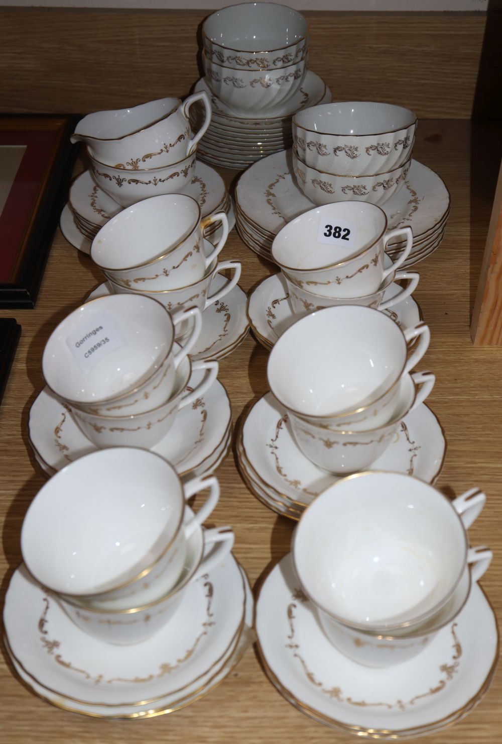 A Royal Worcester gold chantilly part teaset